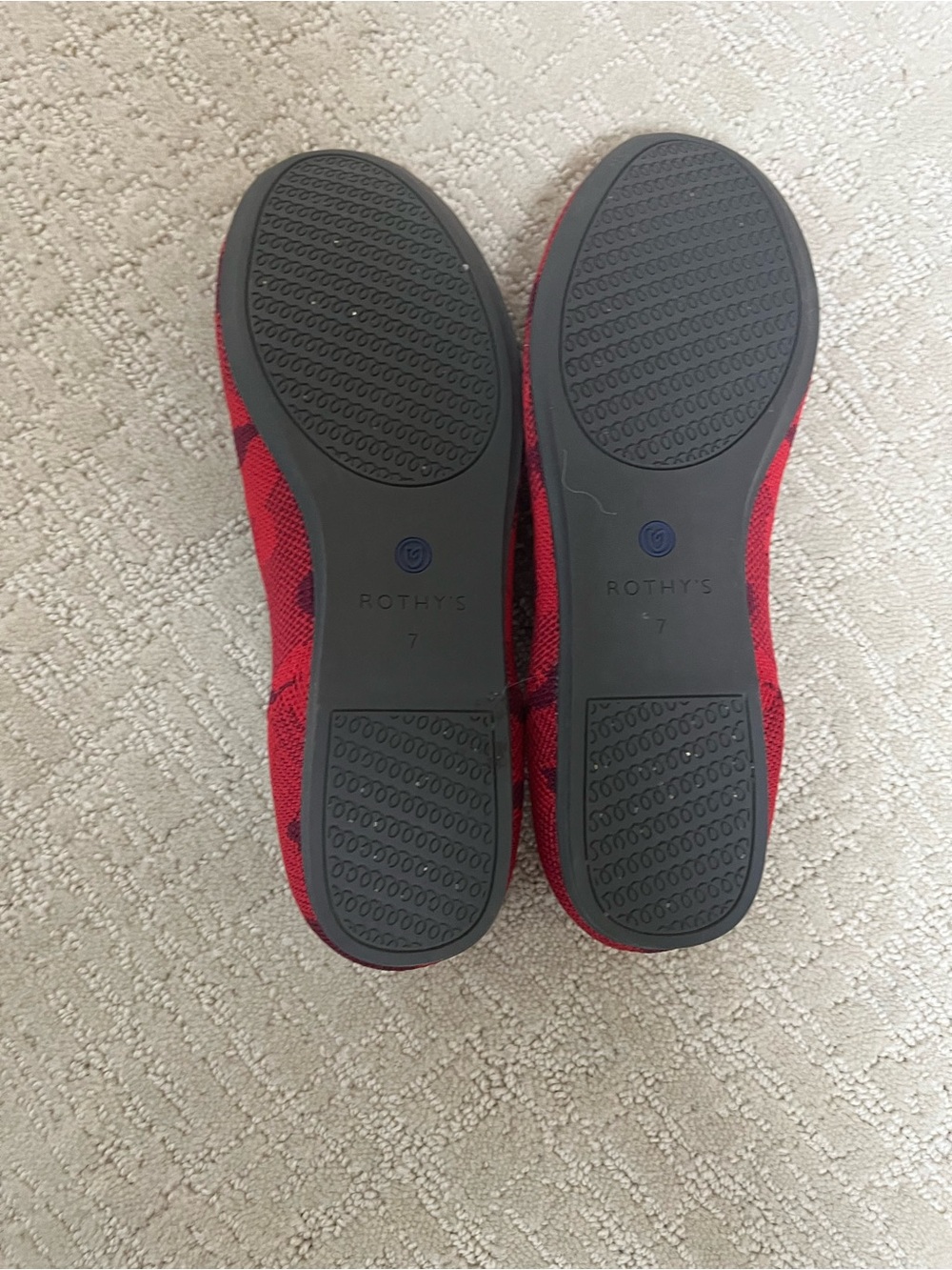 Rothy's Red Patterned Slip-On Flats women’s size 7 - Picture 3 of 3
